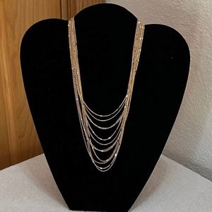 AVEC Fashion Jewelry Women’s 20” Shiny Gold Plated Multi Chain Necklace, NEW!